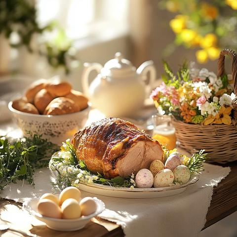复活节餐桌布置与美食