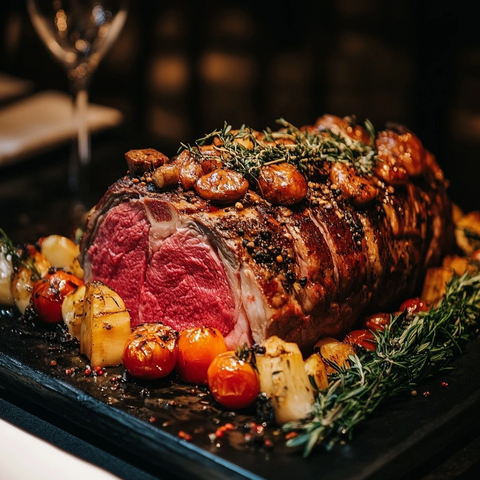 牛排切块餐厅灯光聚焦