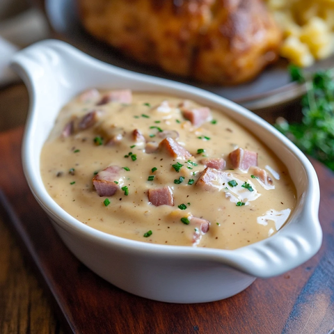 奶油火腿酱汁船