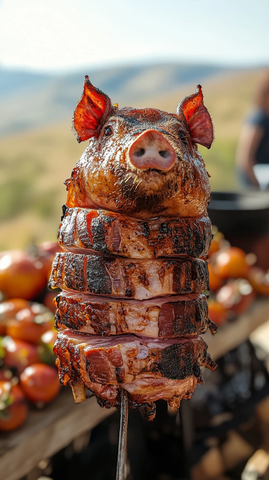 烤乳猪转盘粉红运动服