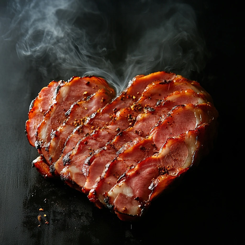 烟熏火腿切片配香料