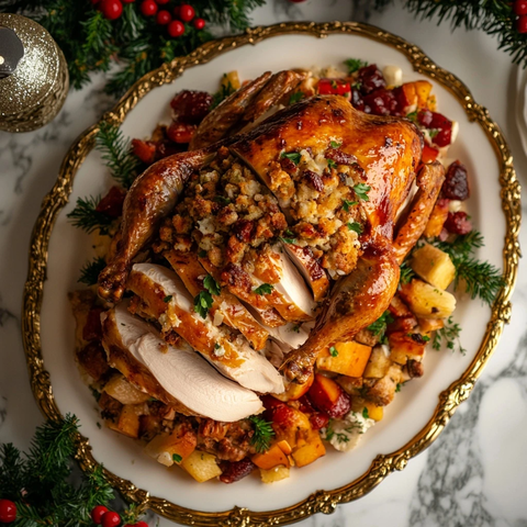 圣诞火鸡摆盘石英石台面