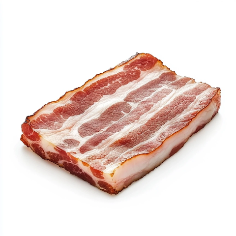 厚切烟熏培根切片特写