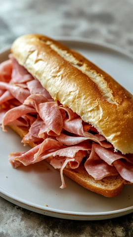 法式面包夹香肠三明治