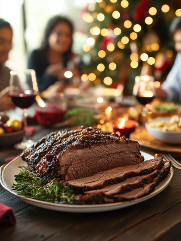 家庭聚餐圣诞餐桌美食