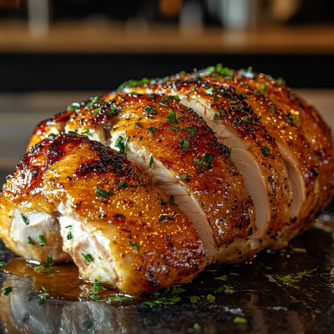 金黄色炸鸡胸肉切片