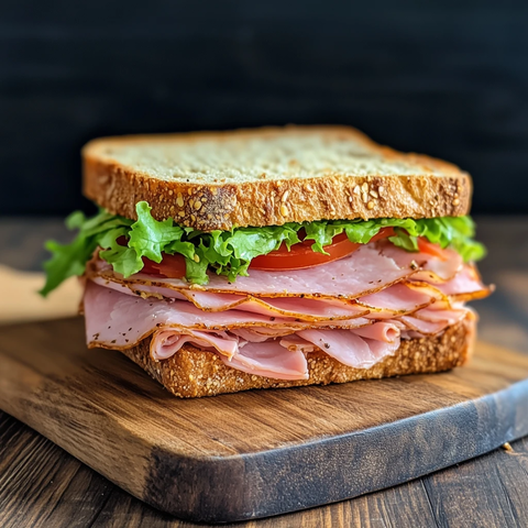 火腿生菜番茄三明治