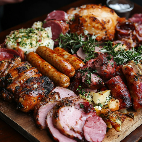 猪肉香肠火腿拼盘