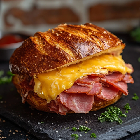 手工汉堡芝士牛肉