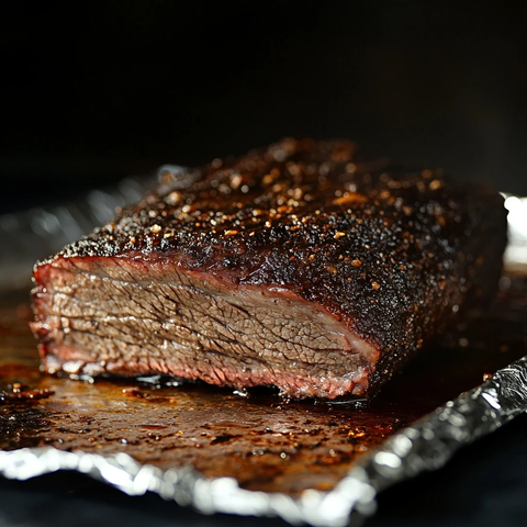 烤牛肉片放在铝盘