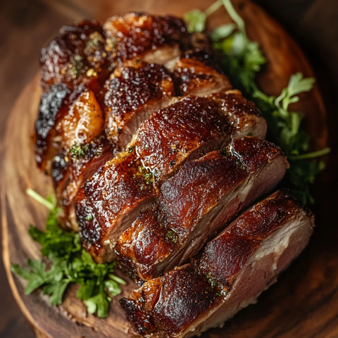 烤肩肉配脆皮及装饰