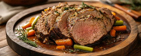 慢炖牛肉配香草蔬菜盘