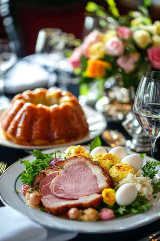 复活节早午餐火腿蛋花蛋糕