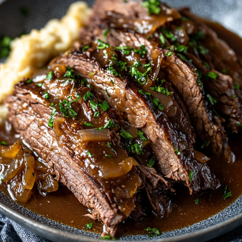 慢炖牛肉搭配香浓酱汁