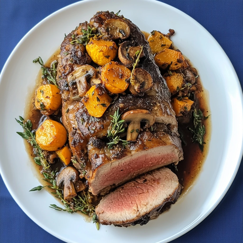 烤小牛肉塞南瓜蘑菇