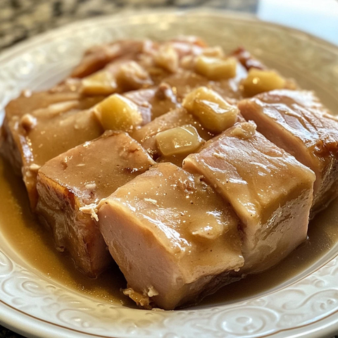 慢炖锅烤火腿配蜜糖菠萝汁