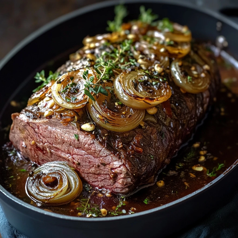 牛肉炖煮配红酒洋葱