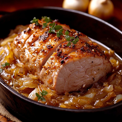 烤猪里脊配酸菜