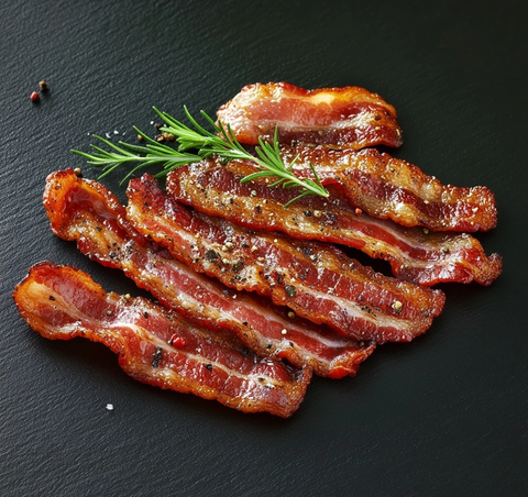 美味培根料理特写