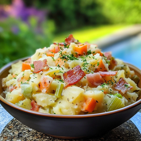 奶油炖菜配香草点缀