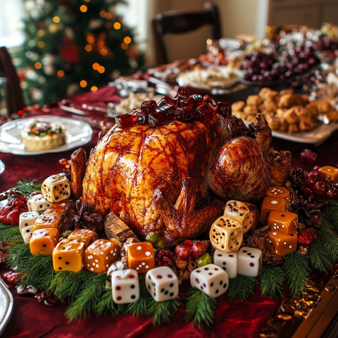 感恩节晚餐骰子拼盘