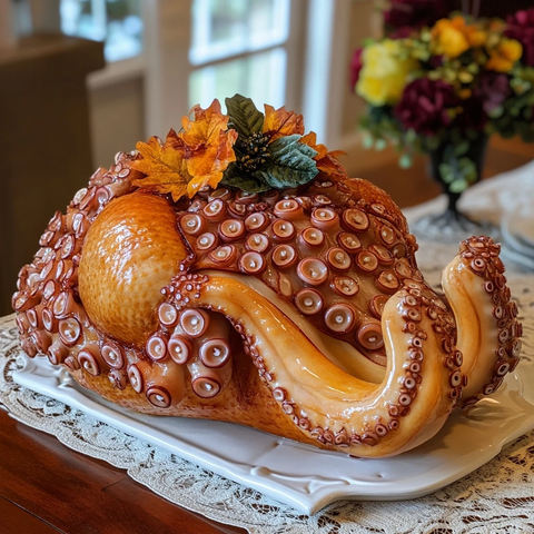 感恩节火鸡填充章鱼脚