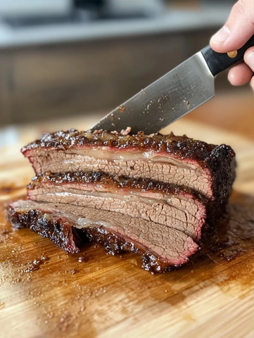 烤牛胸肉切片与配菜