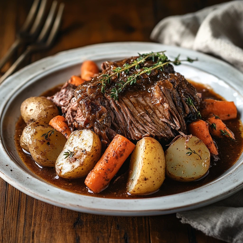 家常炖牛肉配土豆胡萝卜