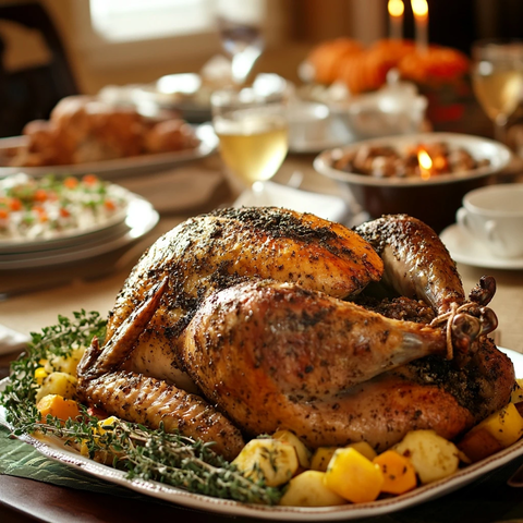 烤火鸡与感恩节晚餐