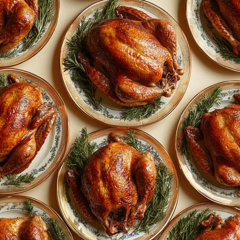 只烤火鸡单独摆盘