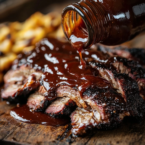 烧烤酱淋烟熏牛肉