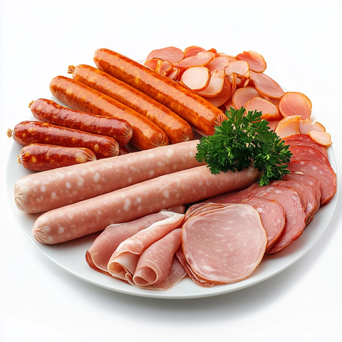 香肠火腿拼盘白底照