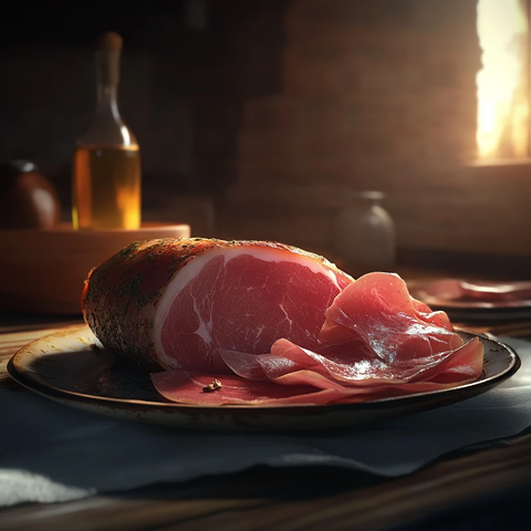 帕尔马火腿切片摆盘