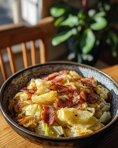 煎脆培根炒卷心菜