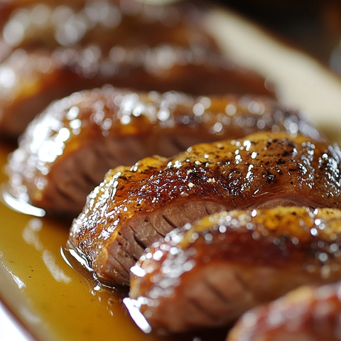 烤鸭胸配蜂蜜苹果醋