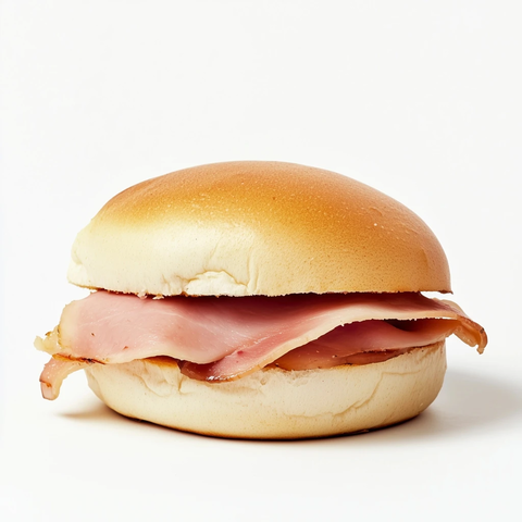 白色汉堡包侧面视角