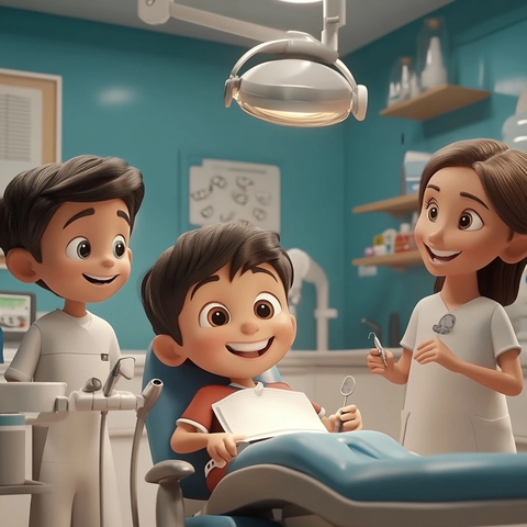 儿童牙科诊所动画场景