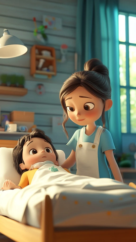 女友照顾生病朋友