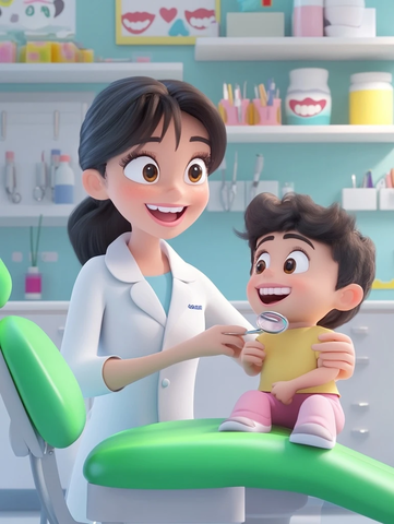 儿童牙医诊室卡通场景