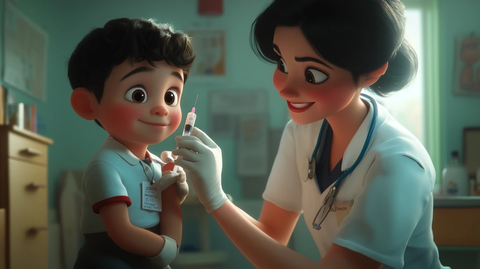 小男孩接种疫苗