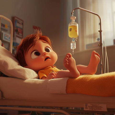 婴儿医院注射细节画面