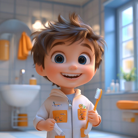 孩子忘记刷牙细菌现身