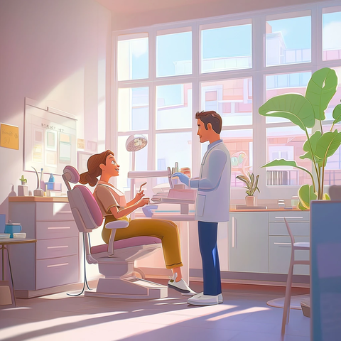 牙医诊所拔牙场景