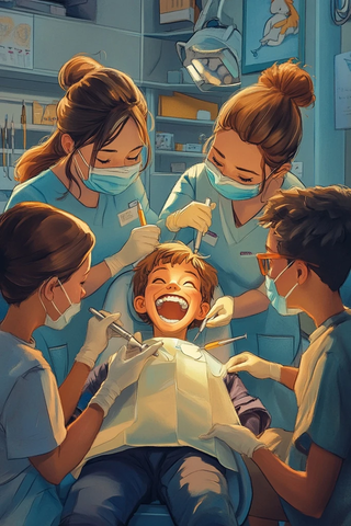 牙医诊所趣味漫画场景