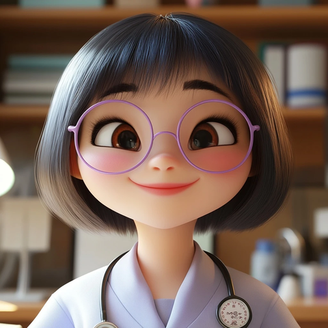 护士坐着微笑办公