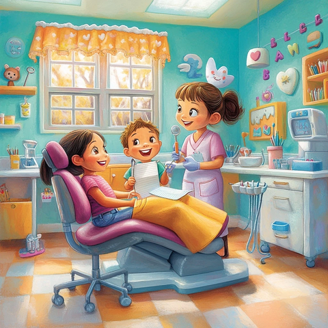 儿童牙科诊所欢乐治疗场景