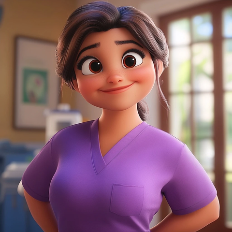 女外科医生倚墙微笑