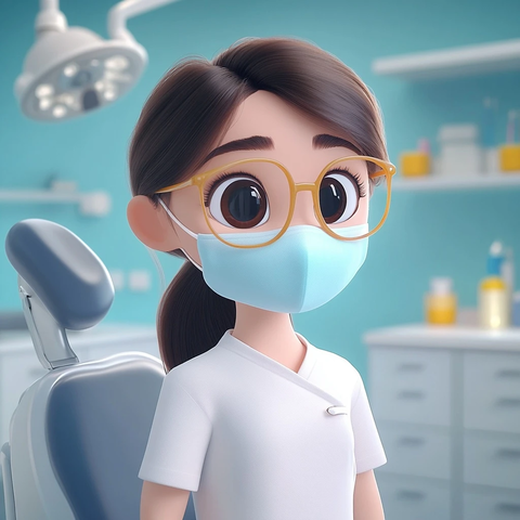 女牙医儿童诊所看诊