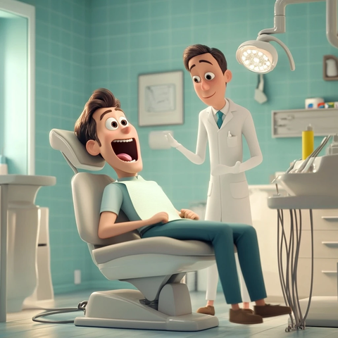 男士牙医诊所就诊全貌