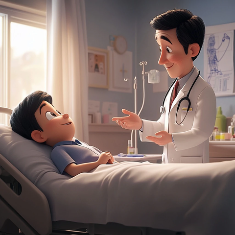 医生与患者床上对话